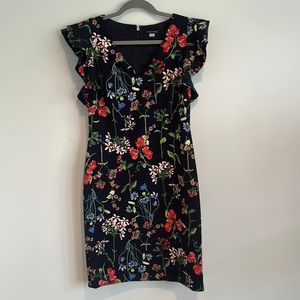 Tommy Hilfiger Navy blue floral knee length dress